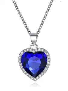 Titanic Crystal Gem Heart Necklace, Classic Ocean Heart Design, Elegant Jewelry for Women, Perfect Gift Idea, Stylish Accessory, Heart Shaped Pendant