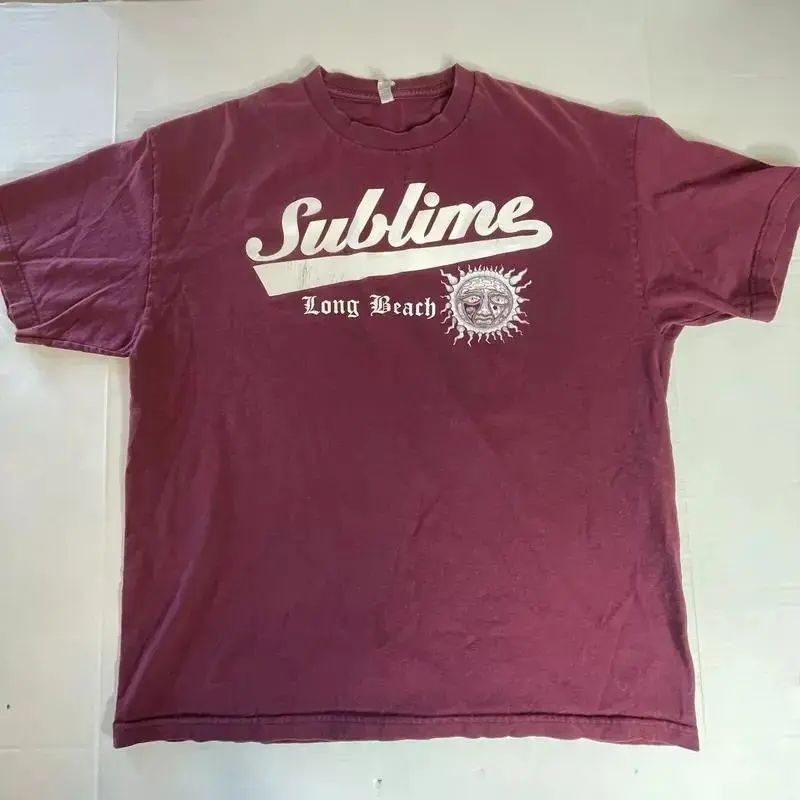 #Subliimee Loong Beach Vintage Burgundy T-Shirt 90’s Alstyle, Comfort Cotton Tee, Music Y2k Tshirt, Full Size, Full Color