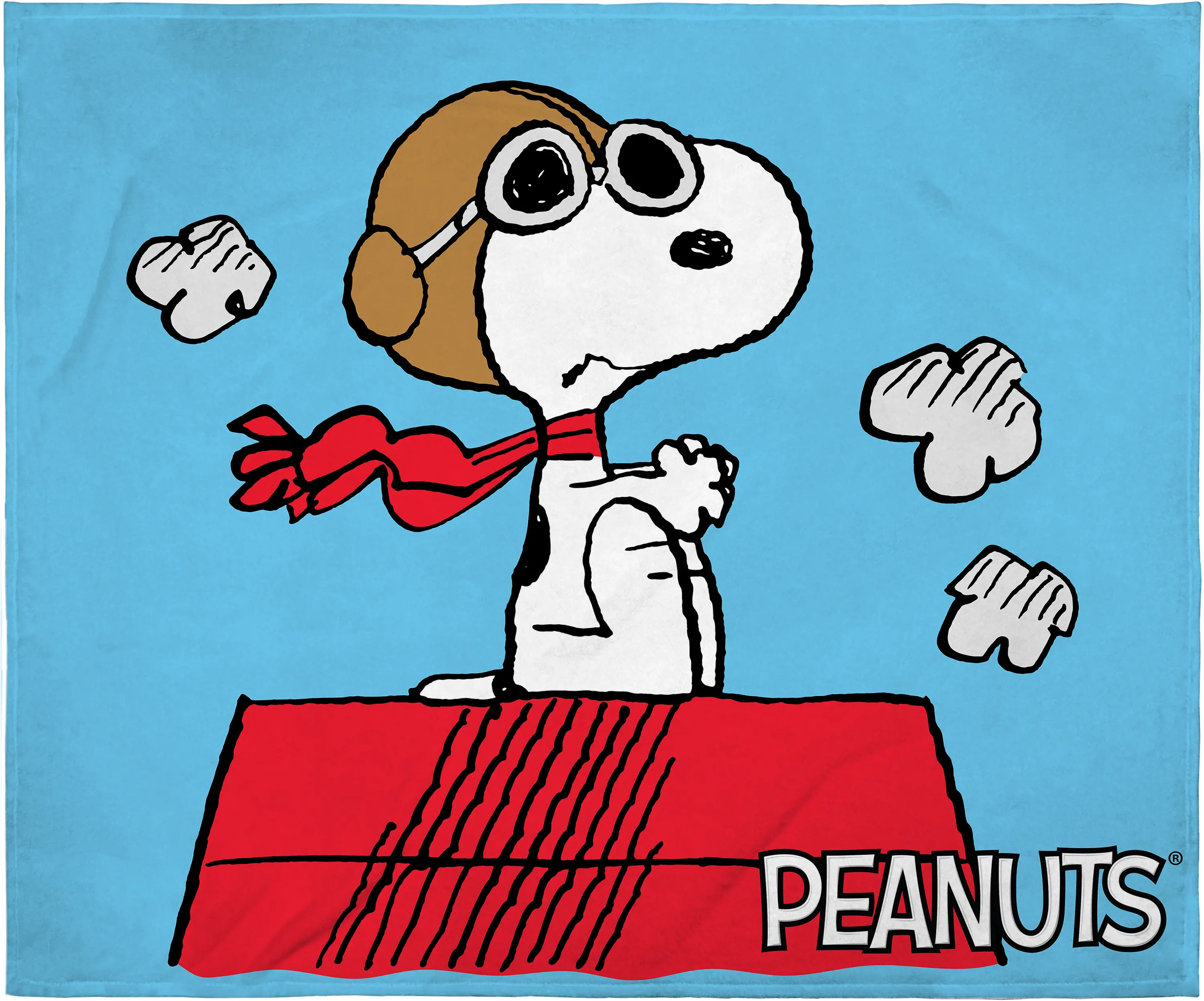 Peanuts Snoopy The Flying Ace vs The Red Baron Dogfight Silk Touch Fleece Throw Blanket, Soft Cozy Plush Texture Super Plush Throw for Gifting