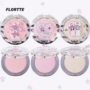 FLORTTE BUNNY Monochrome highlighting powder Naturally Brightening Facial Blush Cream High Gloss Face Blusher Makeup Cosmetics