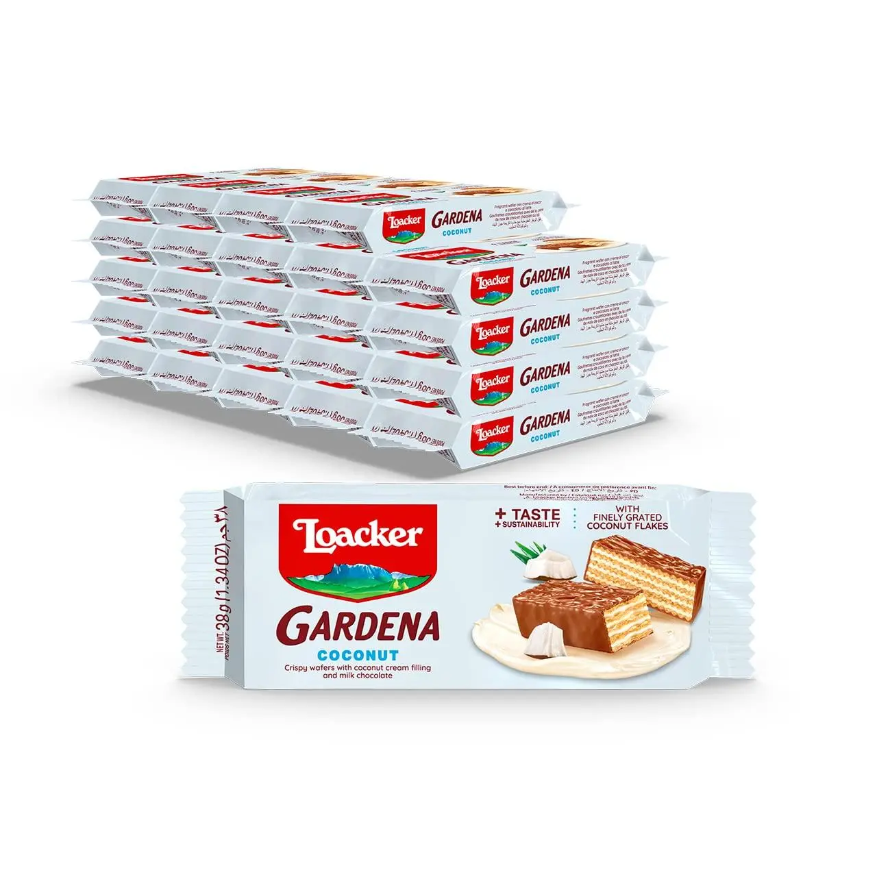 Loacker Gardena Cookie Wafer COCONUT 1.34 oz 25 ct