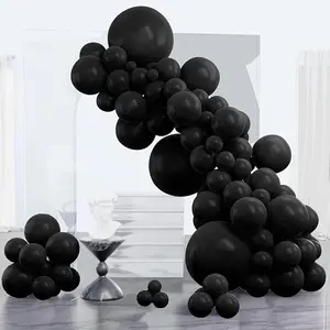 PartyWoo Black Balloons 85 pcs Different Sizes of 18 12 10 5 Inch Black Balloons Arch Kit Garland for Baby Shower Birthday Graduation Casino Gaming Anniversary Race Car Party Decorations Black-Y18