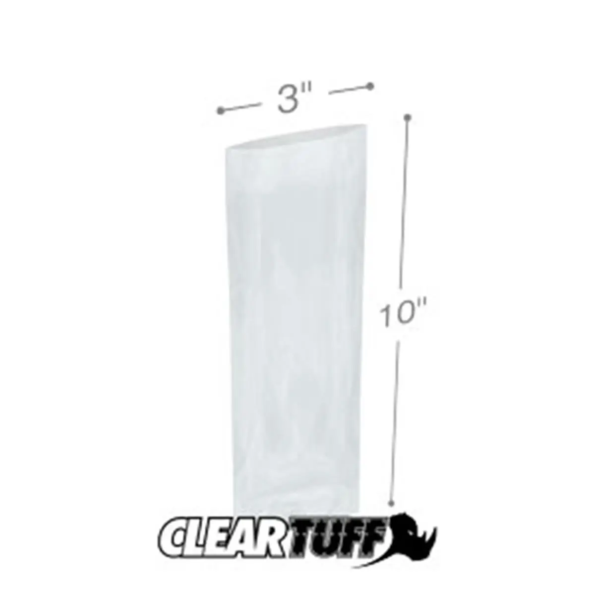 International Plastics  3 x 10 in. Clear Poly Bags, 0.004 Gauge - Case of 1000, 1000 Pcs, Flat Top