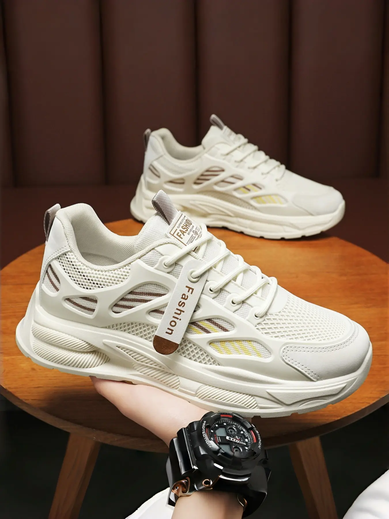 Mens Chunky Athletic Casual Walking Shoes | Breathable Mesh Upper & Platform Sole | Retro Style & Versatile