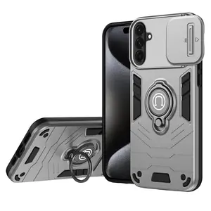Armor Ring Holder Design Phone Case, Shockproof Phone Protective Cover, Phone Accessory Compatible with Samsung Galaxy A33 5G A12 A55 5G A54 5G A35 5G A34 5G A25 5G A24 4G A32 4G A23 4G A22 4G A15 A14 A05 A05S A04 A04E A16 5G A06 4G, Casing