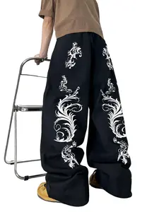 Unisex Casual Sport Pants, Loose Drawstring Adjustable Straight Leg, Comfortable Fashion for Daily Wear, Fall & Winter Multi-Purpose Bottoms