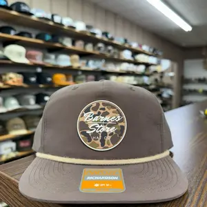 Camo Rubber Patch Rope Hat - Mocha