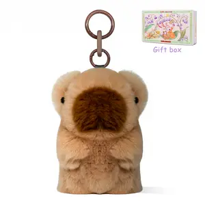 BunnyLulu Cute Animal Keychain with Gift Tin – Fluffy Avocado,Ducky, Capybara & Bear Charms – Fun Accessories & Cute Eater Basket Gifts for Girls, Teens, and Friends