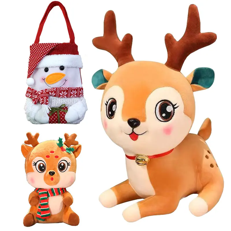 Christmas deer doll plush toy doll elk reindeer Christmas Eve Christmas gift decoration for girls