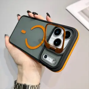 Luxury Matte Transparent For Magsafe Kickstand Stand Phone Case For iPhone 17 16 15 14 Plus 13 12 11 Pro Max Air Magnetic Cover