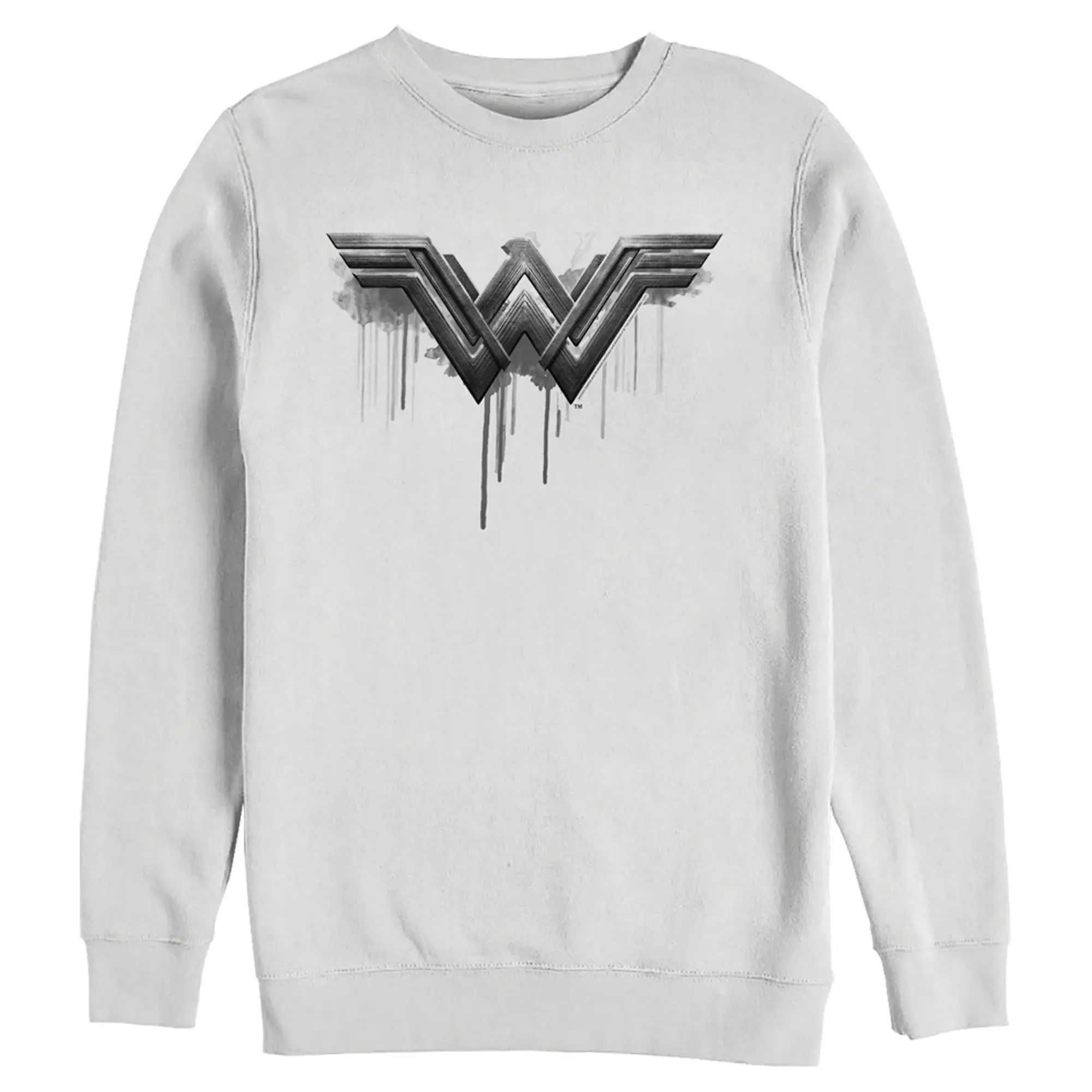 Men's Stylish Casual Long Sleeve Graphic Zack Snyder Justice League Wonder Woman Silver Logo Sweatshirt, Menswear Top, Pullover, Logo Panel Men's Sweatshirts