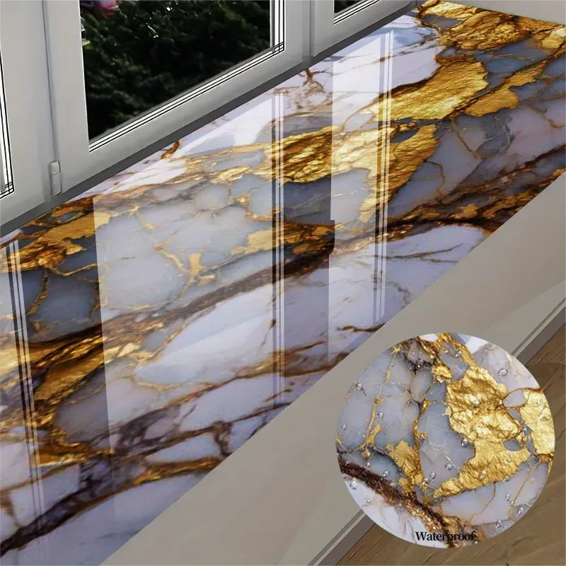 Pack of 2, marble waterproof desktop sticker, self-adhesive wall and desktop decoration, removable heat-resistant table mat, DIY sticker, DIY Wallpapers, Marble wallpaper, Marble Wallpaper Peel And Stick, suitable for wall, office, home decoration