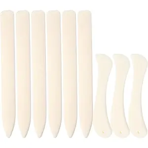 9 Pcs Bone Folder Scoring Tool Plastic Paper Folding Kit for Book Binding Leather Burnishing Card Making Origami Scrapbooking Creasing