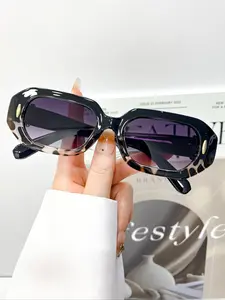 Fashion Vintage Rectangular Glasses, High-Quality Frame Decorations for Men & Women, Casual Daily Wear Eyewear Accessories