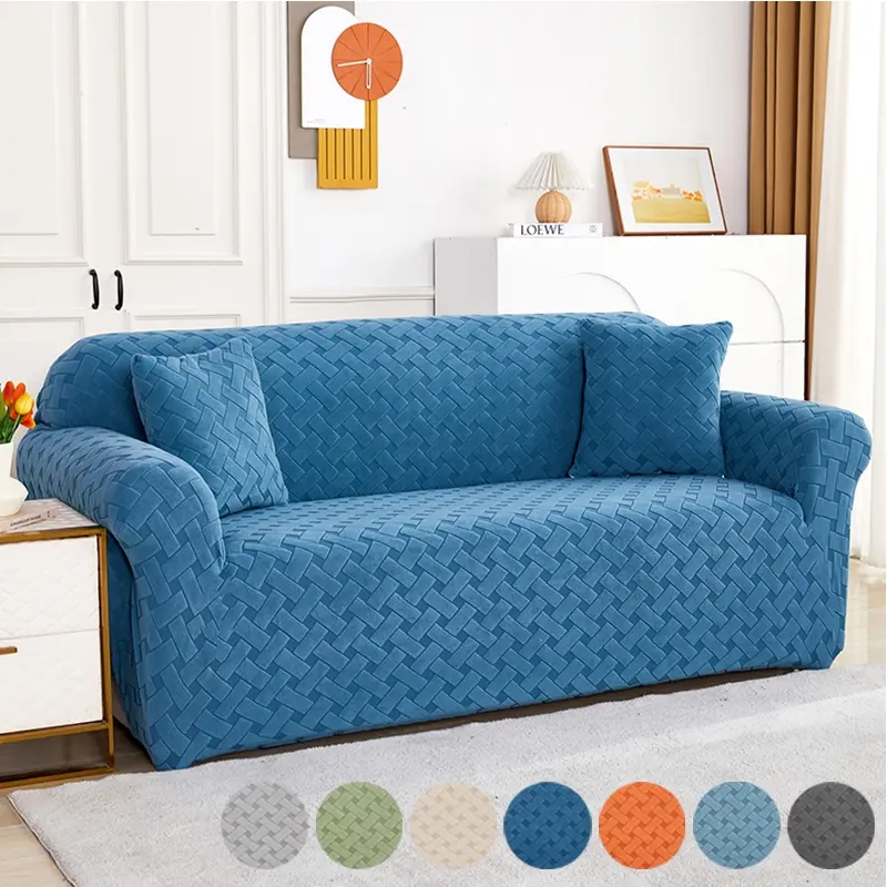 Waterproof Leaf Jacquard Sofa Cover Set with Pillow Case Pet Scratch Resistant Durable and Stylish Living Room Decor Sofa Protector Decorative Sofa Cover Waterproof Couch Cover Couch Slipcover Water Proof Couch Covers Couch Covers For Sofa