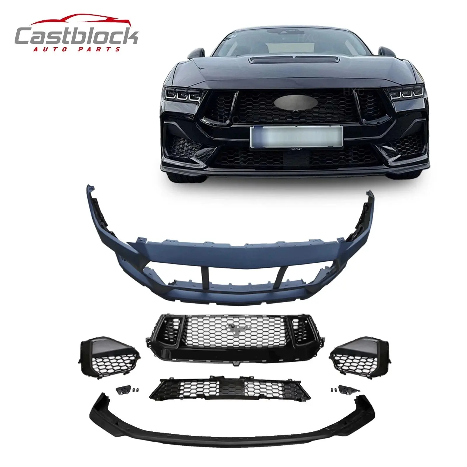 Ford Mustang GT style Front Bumper kit Cover grille（2024-2025）