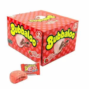 Bubbaloo Fresa Gum Strawberry Flavor - 47 Pieces Chewing Gum Snack Bubblegum sour gummy mexican candy dulces bubble center