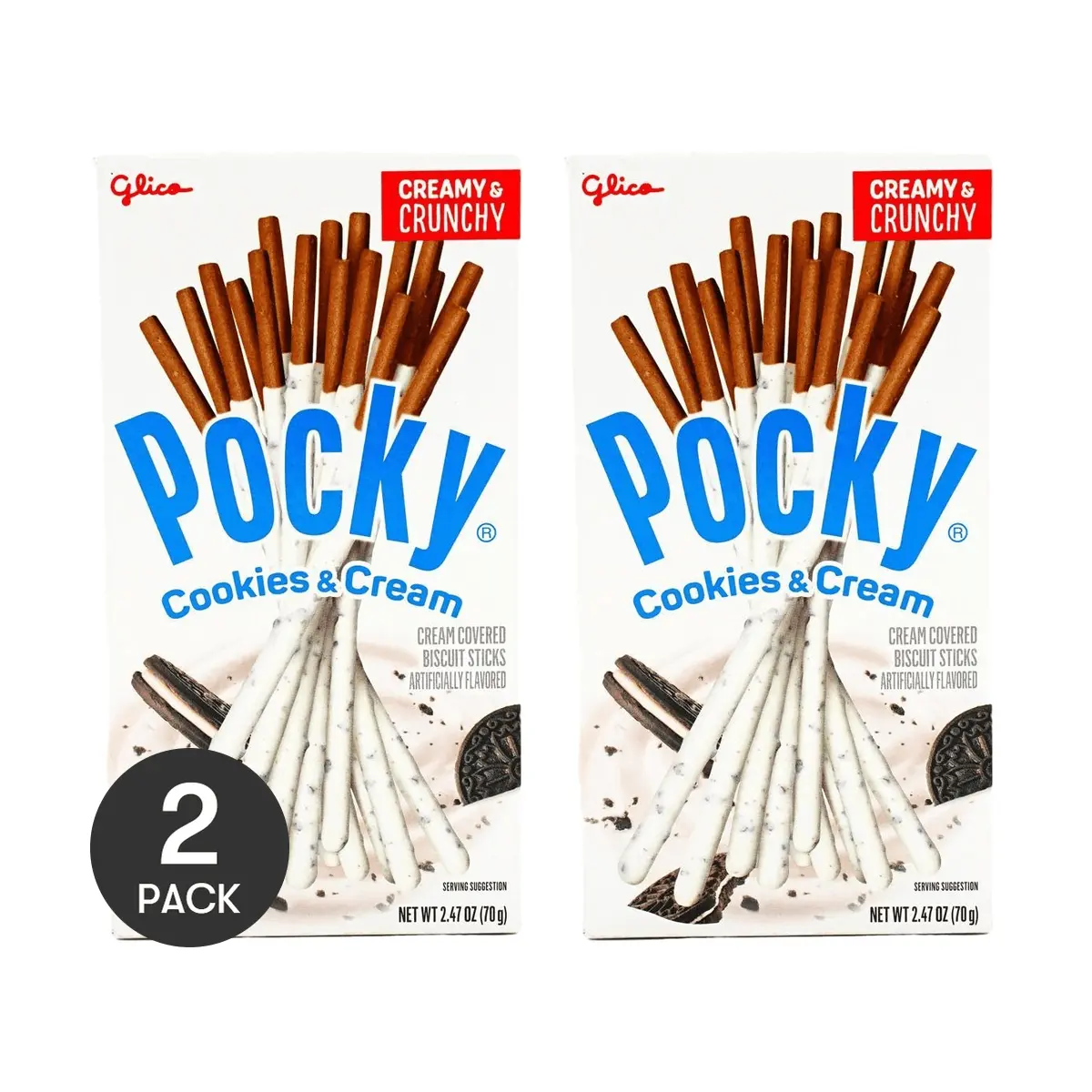 GLICO Pocky Oreo Cream Sticks 70g Each Pack Limited Edition - 2 Pack