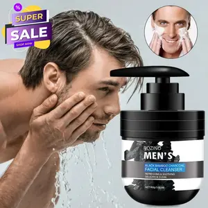 Rozino Men Bamboo Charcoal Cleansing Mousse, massage gently over the face in circular motions and rinse with water, a smooth lather that fits right into your morning and evening routine 60m