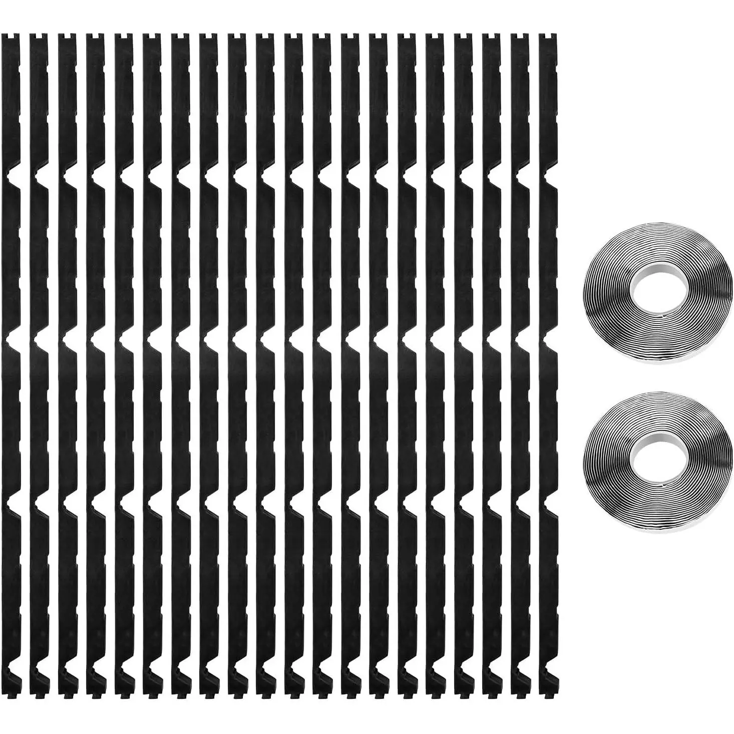 VEVOR Foam Closure Strips, Metal Roof Outside Closure Strip with 2 Rolls of Butyl Tape, High-Density EVA Exterior Roofing Foam Strips, for Roof Insulation, Noise Reduction & Waterproof (20 Pieces)