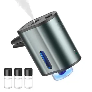 Smart Car Air Freshener: Three-Level Scent Control, Portable Waterless Diffuser, Aromatherapy with 3*10ML Natural Scents