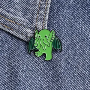 Spring New Brooch - Cartoon Strange Green Squid Badge Pin, Cartoon Fashion Brooch, Suitable for Decoration on Backpacks and Clothing, Exquisite Gift, Perfect for Giving Gifts