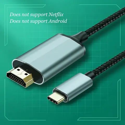 Lulaven USB C to HDMI 2.0 Screen Mirroring Adapter Cable - 4K 60Hz HDR, Anti-Interference, Gold-Plated Aluminum Plugs, 6ft Type C Connector, Thunderbolt 3/4/5 Compatible, HDMI Output, DRM-Ready Playback for iPhone 15/16 Series (iOS Only)