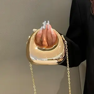 Mini Chain Shoulder Evening Bag Women's Elegant Mirror Acrylic Moon Shaped Evening BagExquisite Trendy Handbag, Fashionable VersatileChain Purse shoulder Crossbody Bag