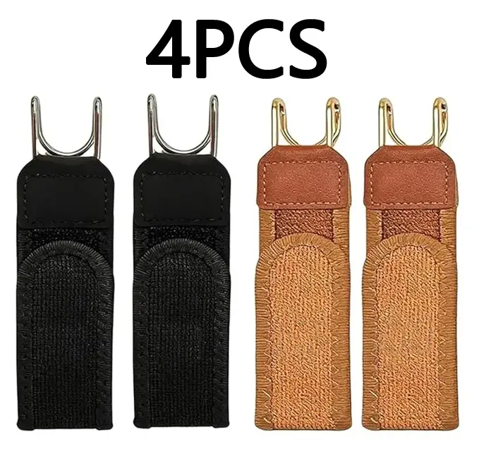 4-Piece Buckleless Metal Hook Elastic Belt, Adjustable No-Hole Invisible Waist Strap for Adults, Versatile Belt for Outdoor Work & Casual Use Stretchy Belts