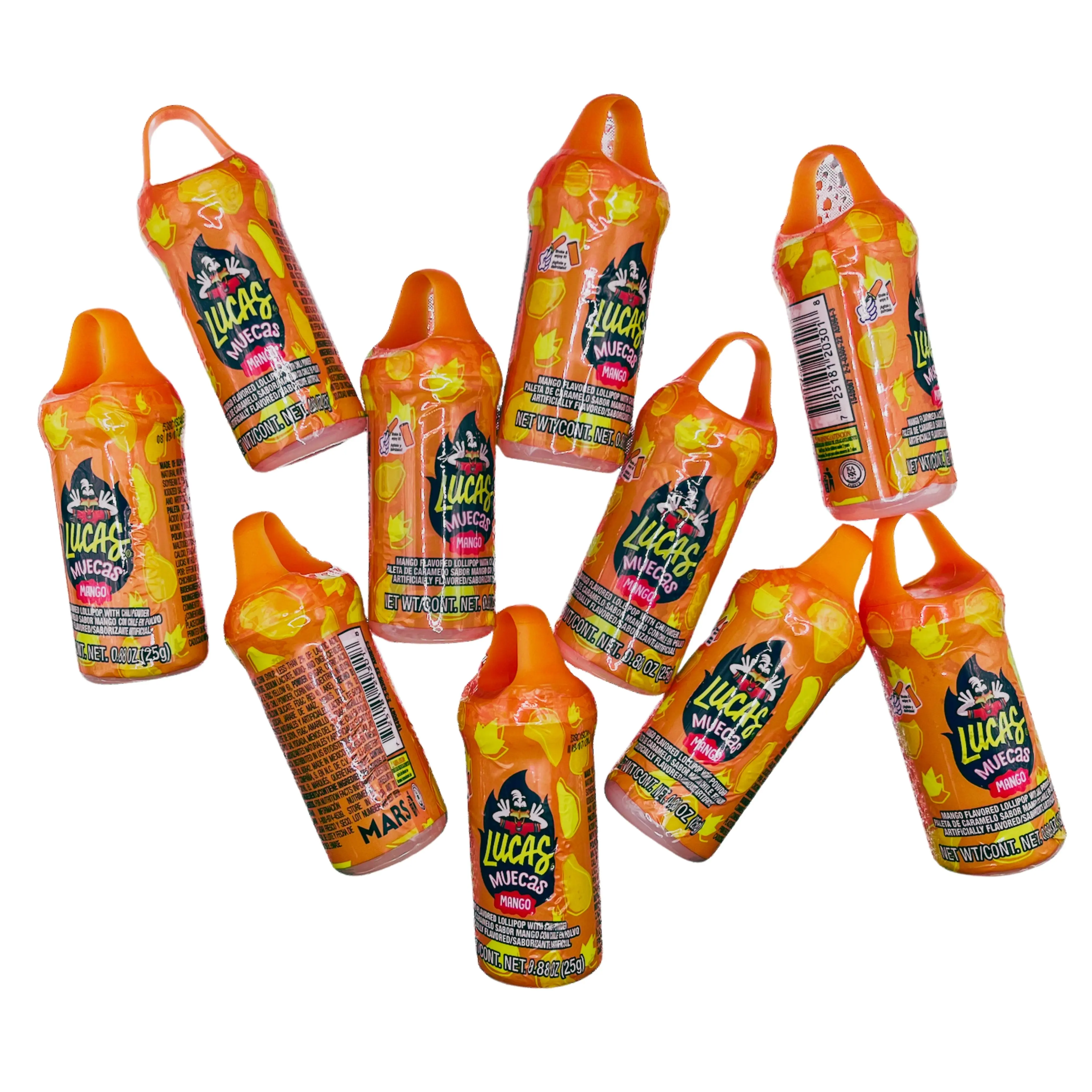 Lucas Muecas Mango Mexican Chili Lollipop Candy 10 Count