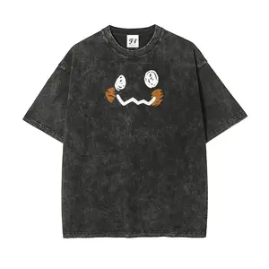 “Pocket Monsters" S~5XL Oversize Unisex Washed T-Shirt for Women and Men's Unisex Fit Batik Cotton Oversize Streetwear Menswear  Super Soft Pre-Shrunk