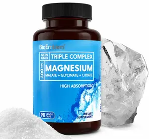 【BioEmblem】Triple Magnesium Complex |  for Muscles, Nerves, & Energy | High Absorption | 90 Capsules Supplement Fitness Healthcare Edible