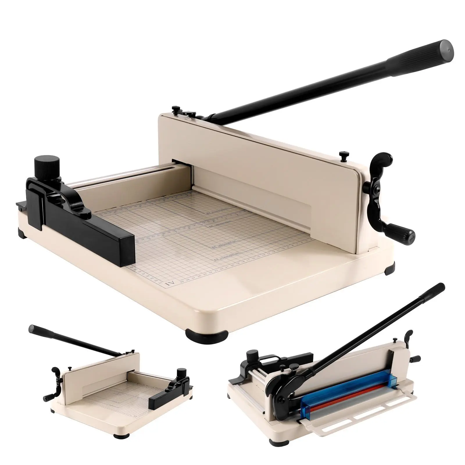 Heavy Duty Paper Cutter,12" Industrial Commercial Guillotine Paper Cutter for A4 Paper,, Max. 400 Sheets, 0.02mm Cutting Accuracy, Cuttable cardstock and leather, suitable for office, household and school settings (A4 size)