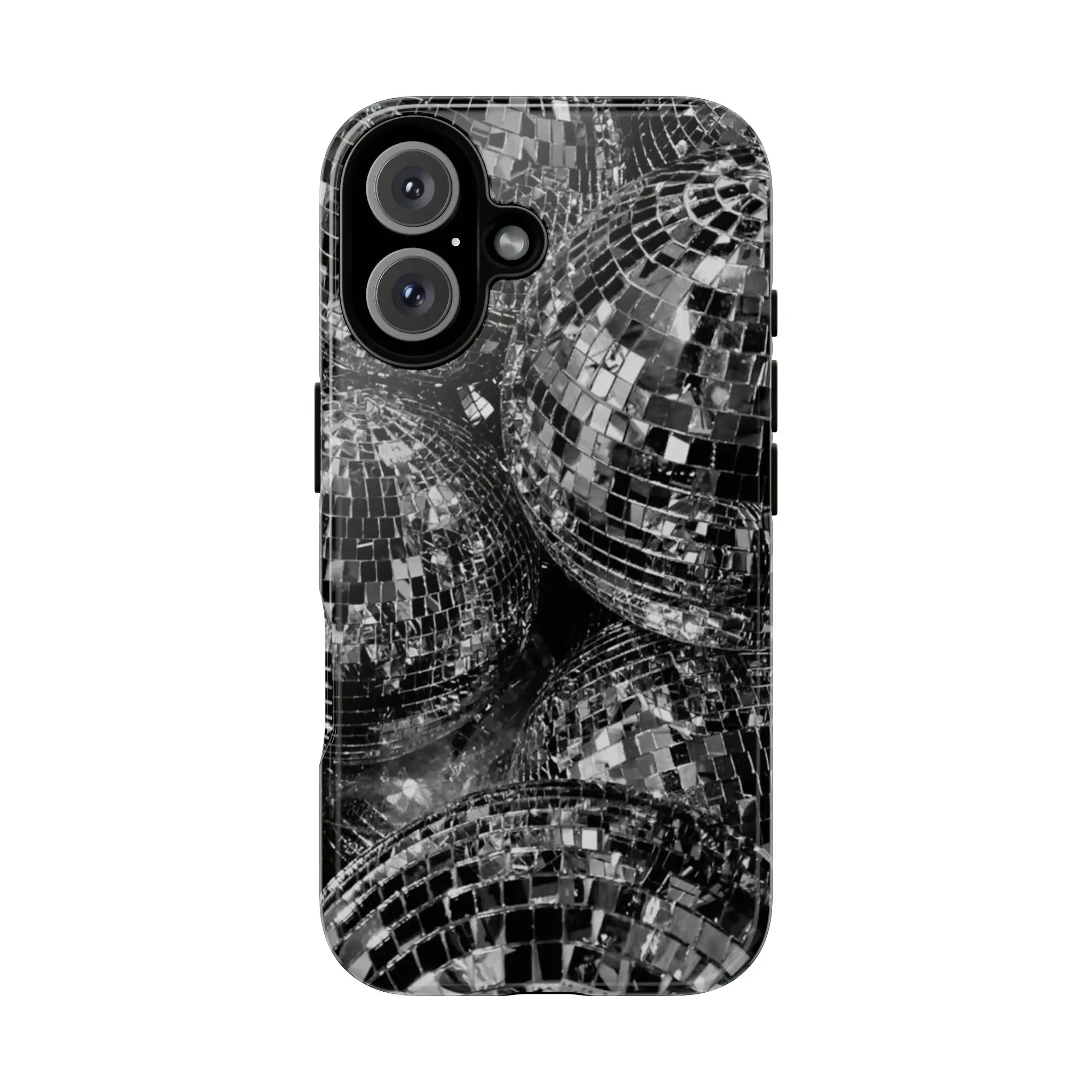 DiscoBalls Tough Phone Cases, aesthetic phone case, anti-drop pattern phone case, disco phone case, black and white phone case