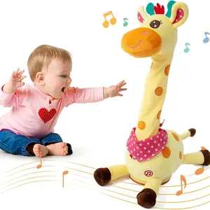 Dancing Talking Giraffe Electronic Plush Toy – Interactive Mimicking Toy with Recording & Repeating, Musical Light-Up Feature, Sensory-Safe Soft Plush Fabric, Ideal Children's Day Gift for Boys & Girls