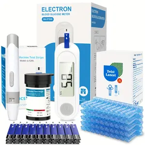 Blood Glucose Monitor Kit, High Accuracy Blood Sugar Test Kit With 50 Glucometer Strips, 50 Lancets, 1 Lancing Devices Diabetes Testing Kit, No Coding Required, Travel Size (1 Unit+50pcs Strips)