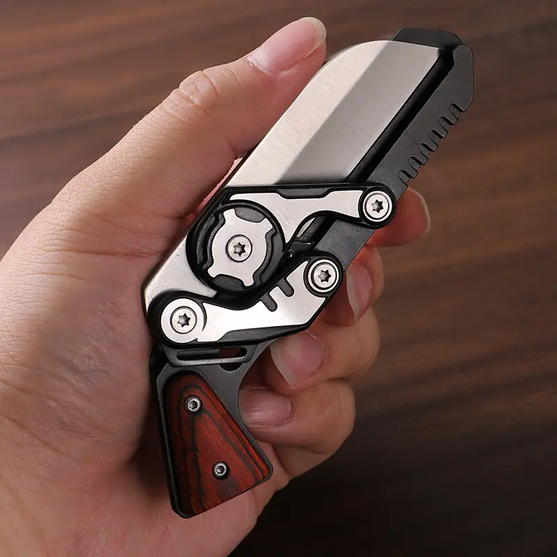 Compact Multi-Functional Camping Knife - Sharp, Durable, Foldable Functional Cutlery for Camp Kitchen Chopping, Peeling, Outdoor Prep Tool, Hiking, Ideal Christmas Gift for Men, Stainless Steel