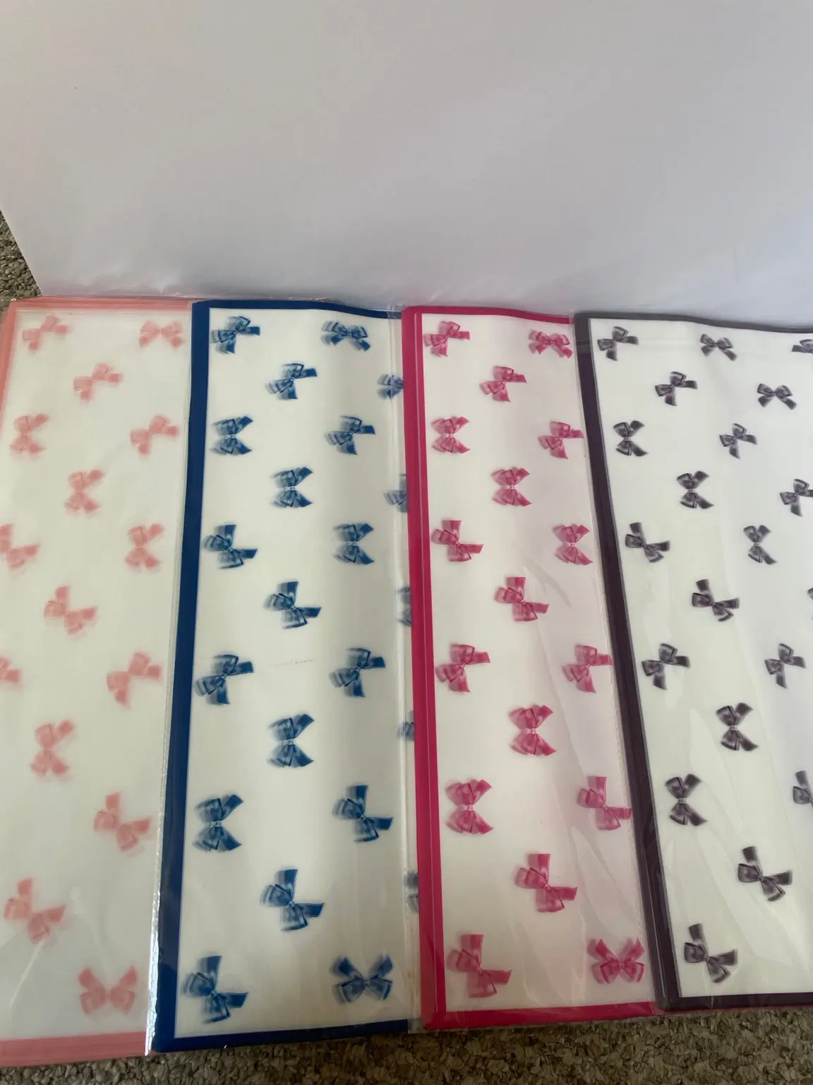 Korean Bow Print Floral Pattern Paper Wrap, Office & Gift Wrapping Supplies - 20 Sheets
