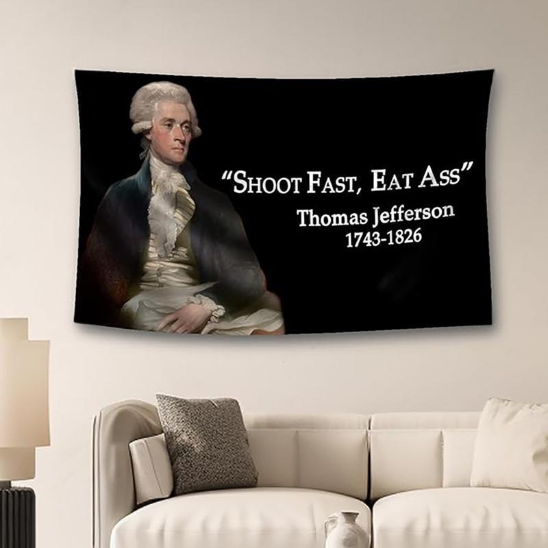 Fun and quirky language-themed flag tapestries, perfect for room and college dorm banner decorations.