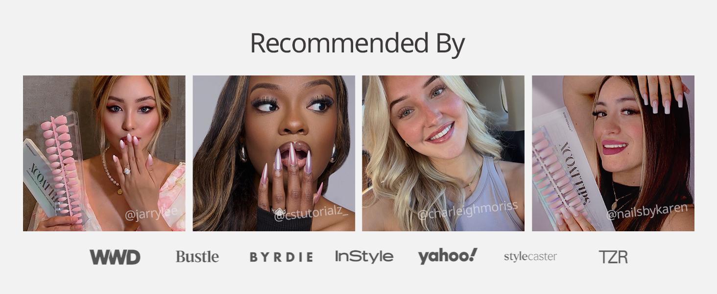 BTArtbox French Tip Press On Nails - Lamp-Curable Blush Red Almond Press On Nails with Glue for Women, Silver Outline Soft Gel Glue On Nails in 15 Sizes - 30 Stick On Nails Kit, Lolita Razor