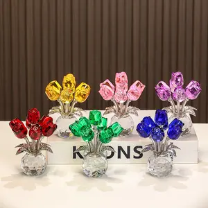 Crystal Rose Flower Eternal Rose, Decorative Floral Ornaments, Eternal Rose Flowers, Perfect Gift for Valentine's Day, Mother's Day, Qixi Festival, Romantic Present for Her