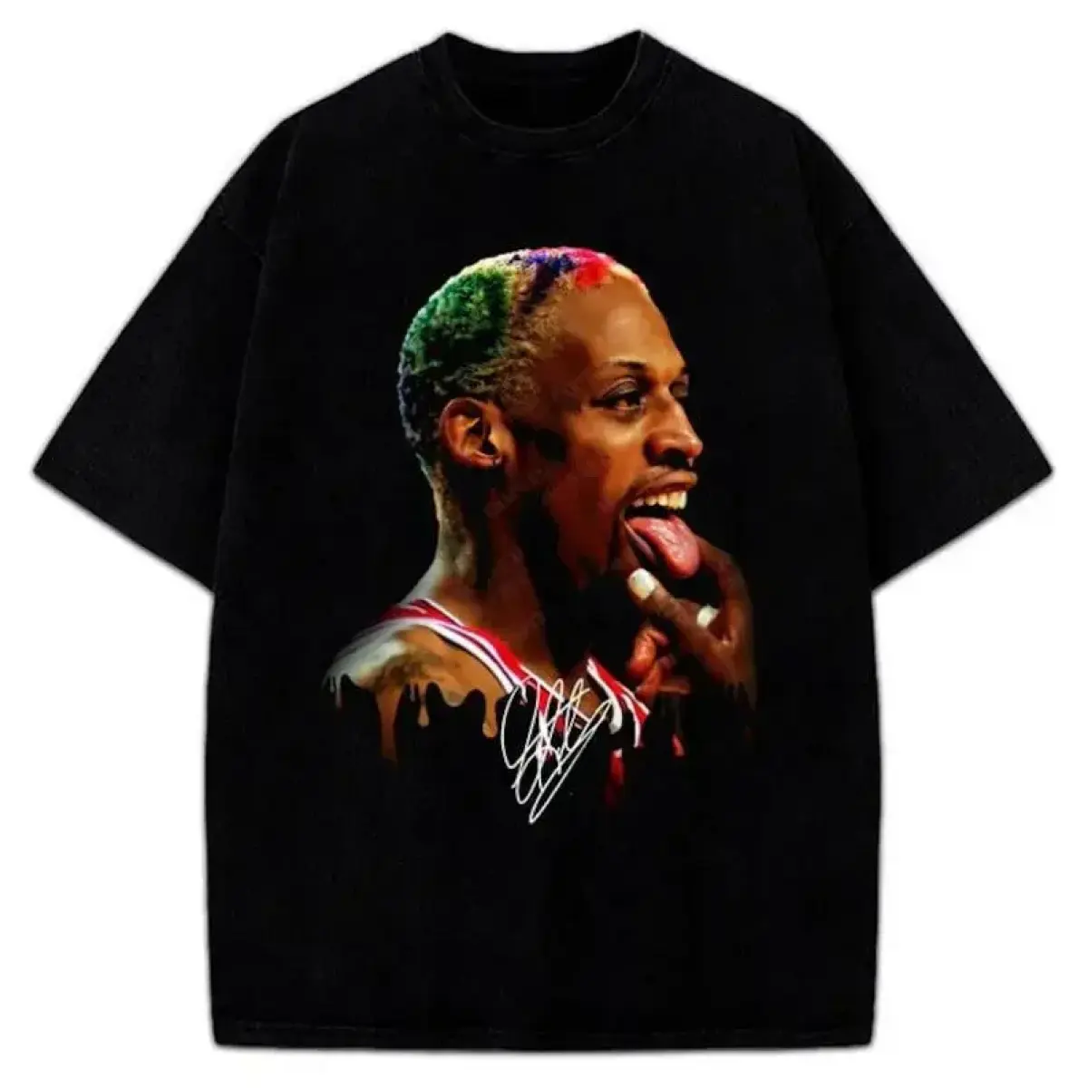 Women's 100% Cotton Soft Short-Sleeve Round Neck Rodzilla T-Shirt - 90s Throwback Dennis Rodman, Drape, Streetwear, Vintage Basketball Fashion Top, Good Graphic Tees, Shortsleeve