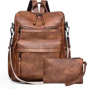 Womens Backpack Purse Leather Fashion Travel Backpack Purse for Women Designer Ladies  Bags with Wristlet