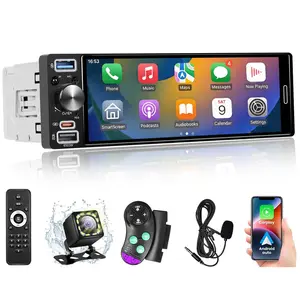 FYPLAY Single Din Car Stereo Receiver with Wireless Apple CarPlay & Android Auto, 6.5” InCell Touchscreen Radio, 1080P Backup Camera, Mirror Link, Bluetooth 6.0, GPS Navigation, AM&FM&RDS, USB & Type-C Fast Charging cars accessories (Audio Accessory)
