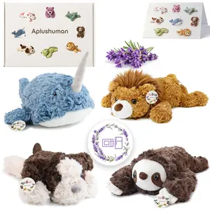 Microwavable Heating Pad Narwhal Lion Sloth Golden Retriever Plush - Weighted Stuffed Animal Toy with Tourmaline Beads & Lavender - 1.8 lb for Long Lasting Cozy Warmth - Includes Gift Box & Greeting Card