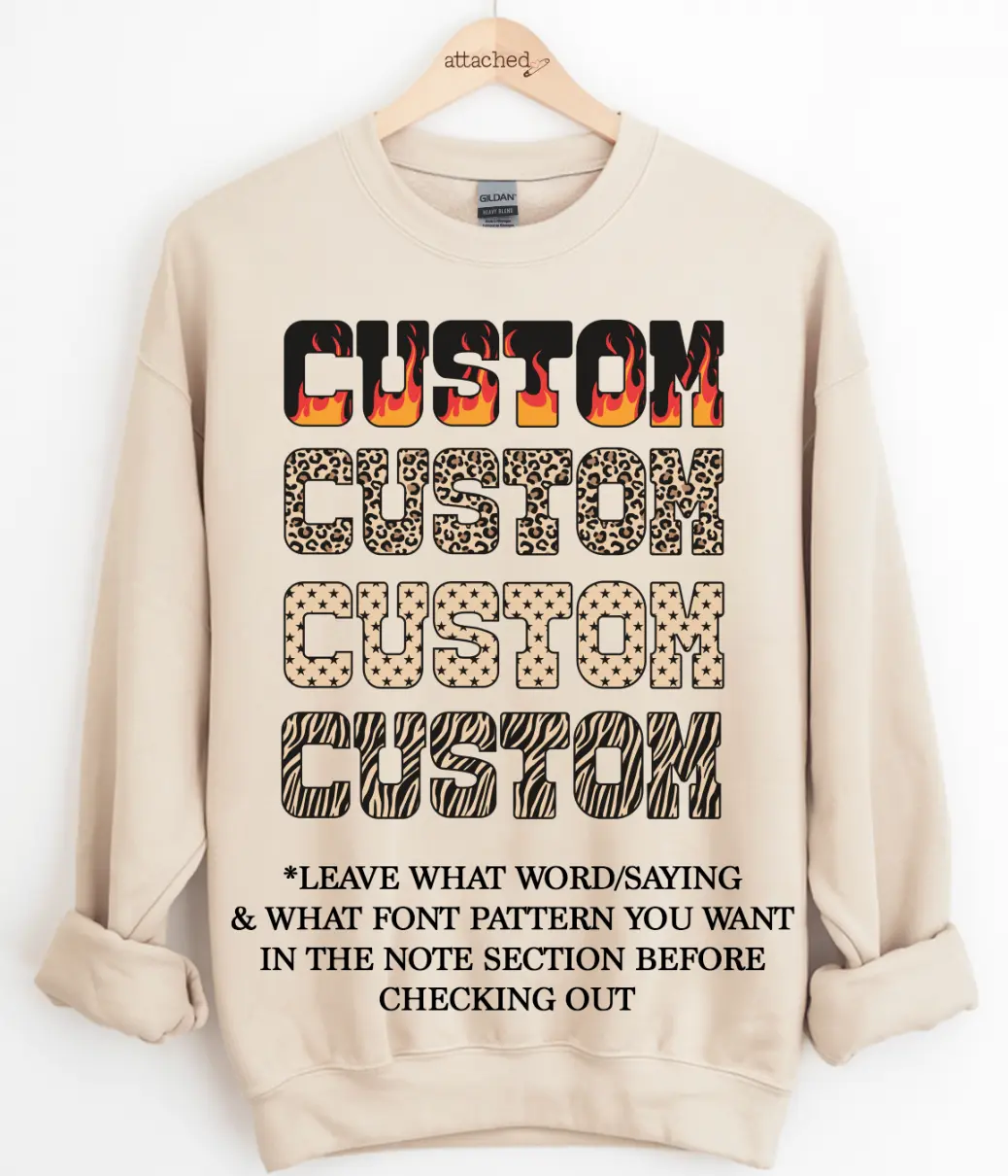 CUSTOM WORD PATTERN Graphic Top CUSTOM WORD PATTERN Graphic Top