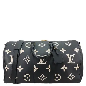 Pre-owned Louis Vuitton Leather Travel Bags Keepall 45 Bandouliere Monogram Empreinte Travel Bag Bicolor