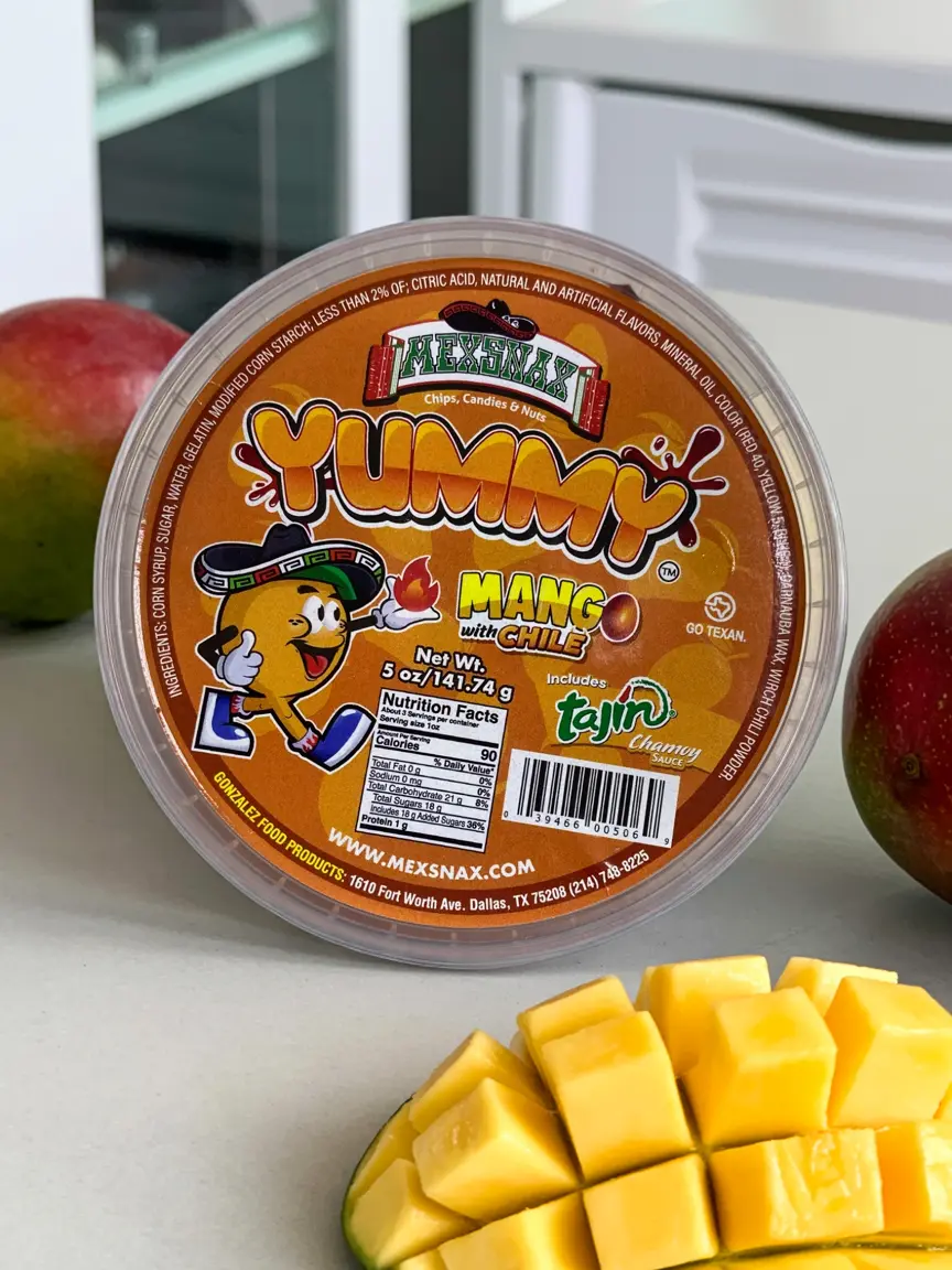 Yummy Mango with Chile Sweet Candy Tangy Spicy Flavor Explosion Snack Bonbon Bite Size Fruity Heat Snack