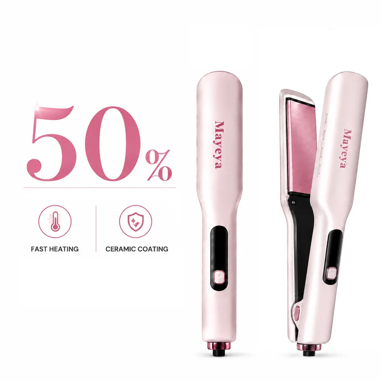 MAyeya Hair  1 Inch Flat Iron and Curler 2 in 1 Titanium Ceramic Ionic Dual Voltage  with Heat-Resistant Silicone, for Less Frizz, Shinier & Smoother automatic gold cool air prime salon-quality curl professional shark flexstyle SinglePass auto-wrap，9696
