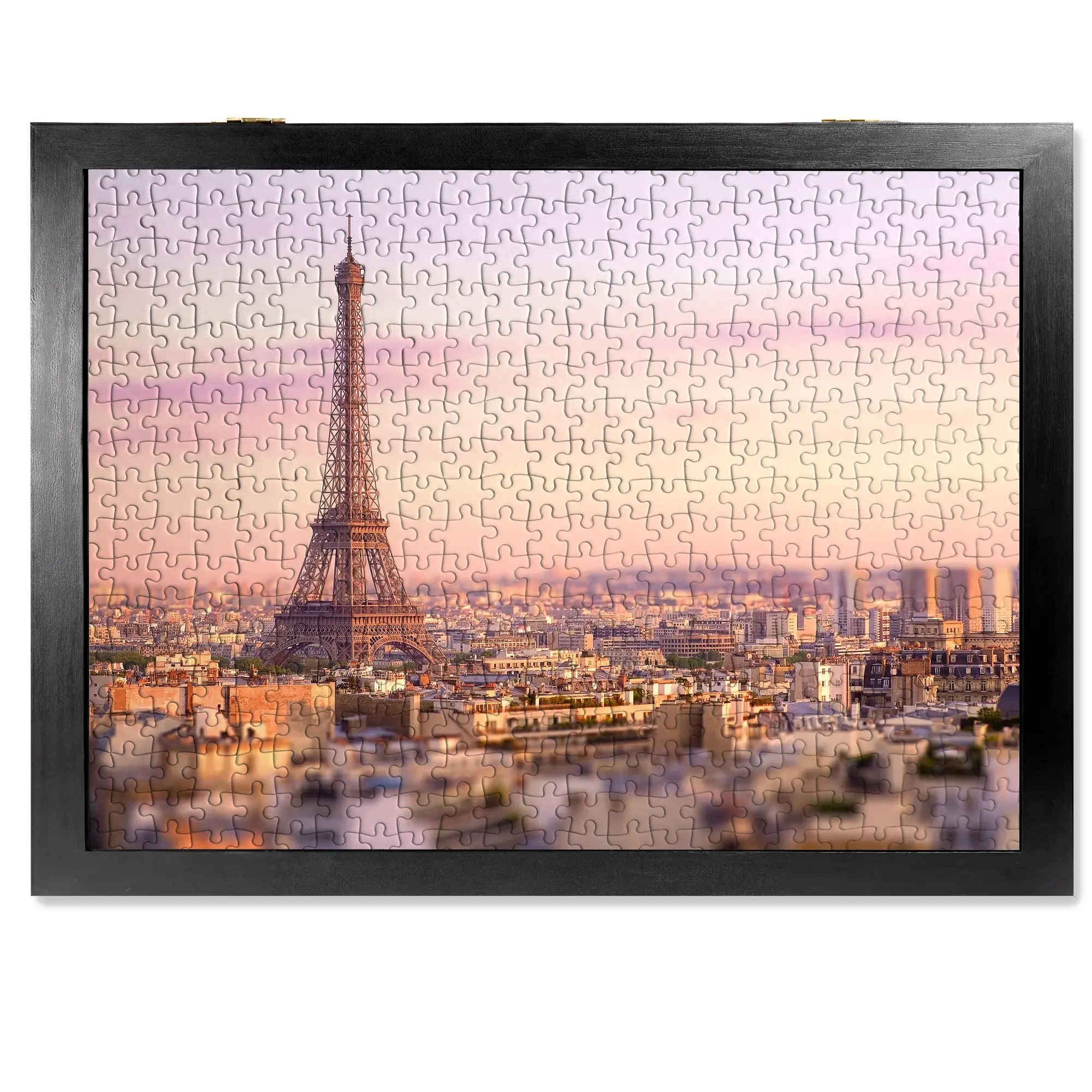 ALL4JIG Premium Wooden Puzzle Frame with 4-puzzle Storage Capacity for 1000 Piece Puzzles, Tool-Free Easy Assemble Display, Non-Glue Mounting Kit & Hanging Hardware Included(29"×22")